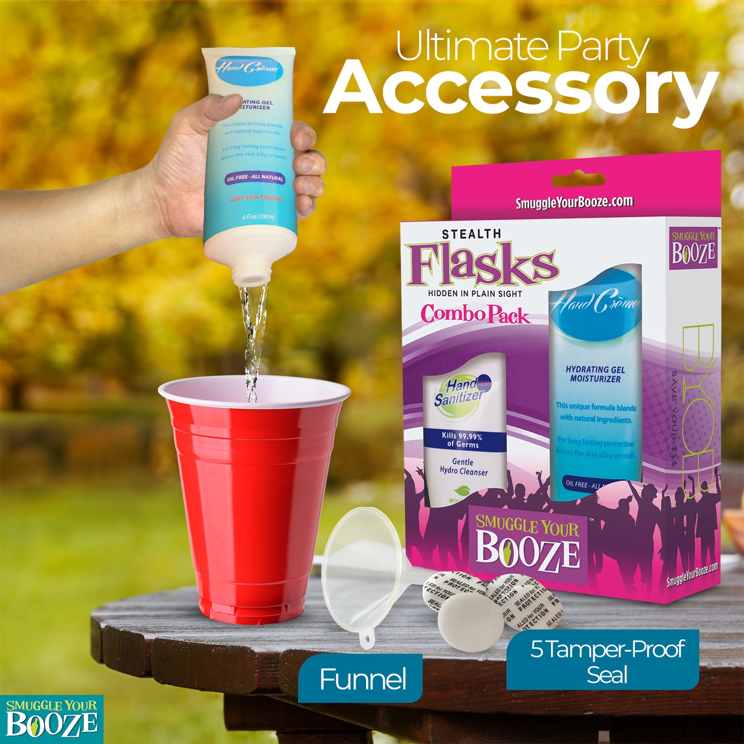 Smuggle Your Booze Hand Creme & Sanitizer Combo Pack Flasks