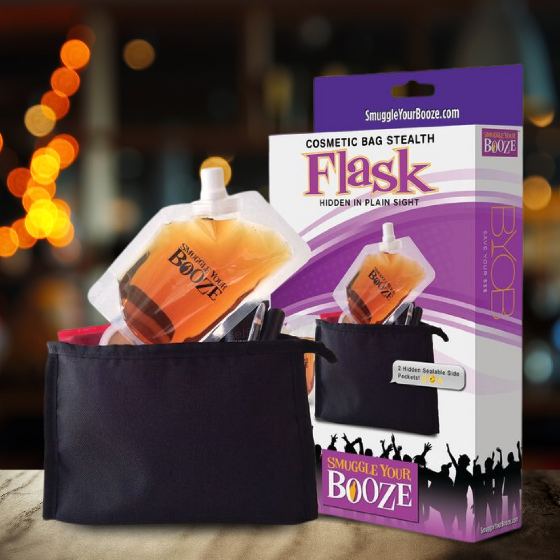 Cosmetic Bag Hidden Flask