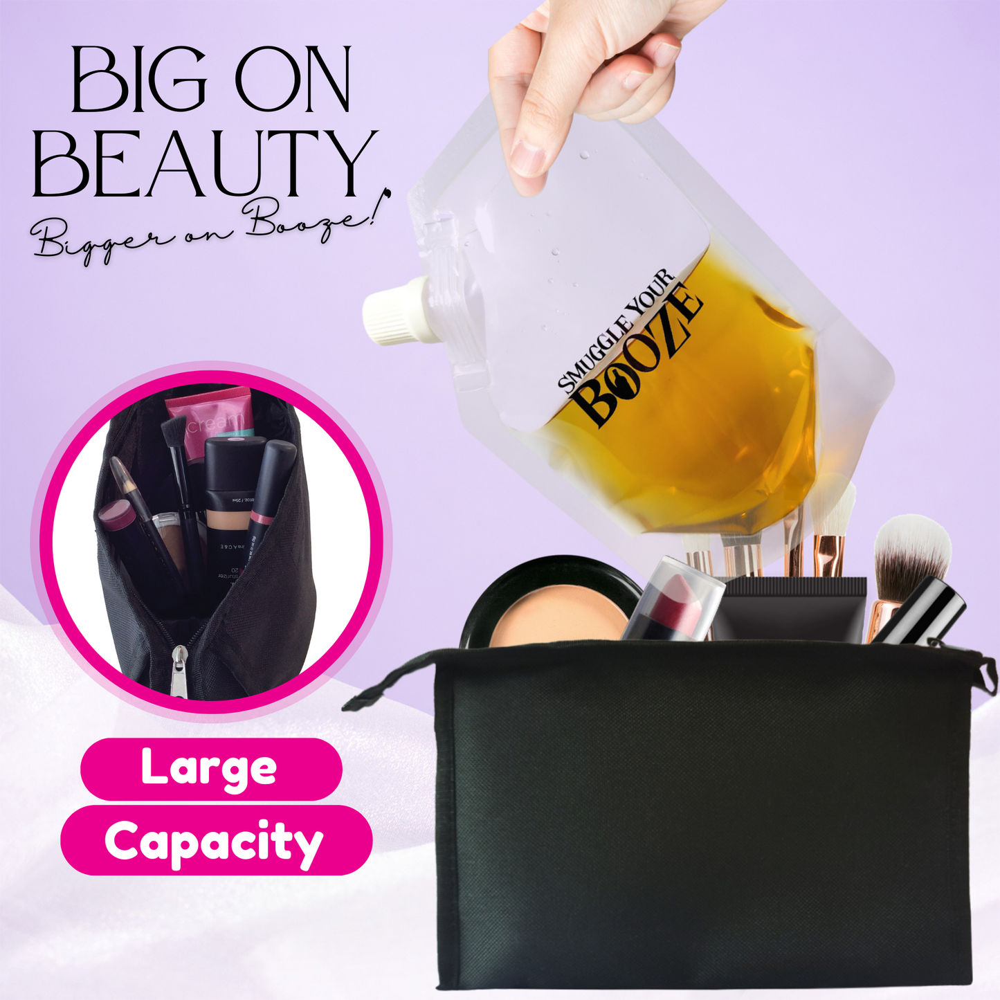 Smuggle Your Booze Cosmetic Bag Hidden Flask