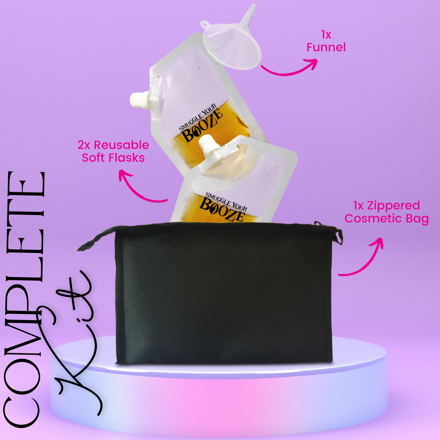 Smuggle Your Booze Cosmetic Bag Hidden Flask