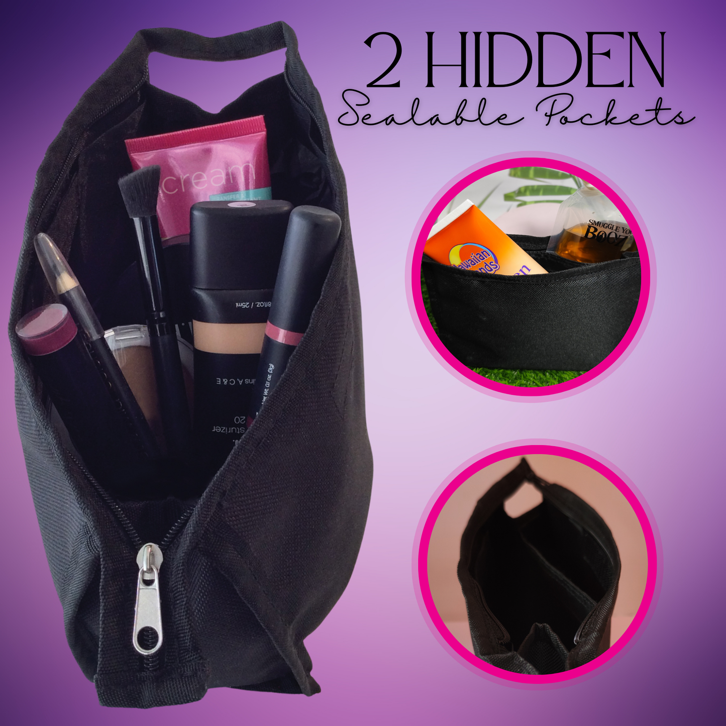 Smuggle Your Booze Cosmetic Bag Hidden Flask