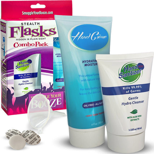 Hand Creme & Sanitizer Combo Pack Flasks
