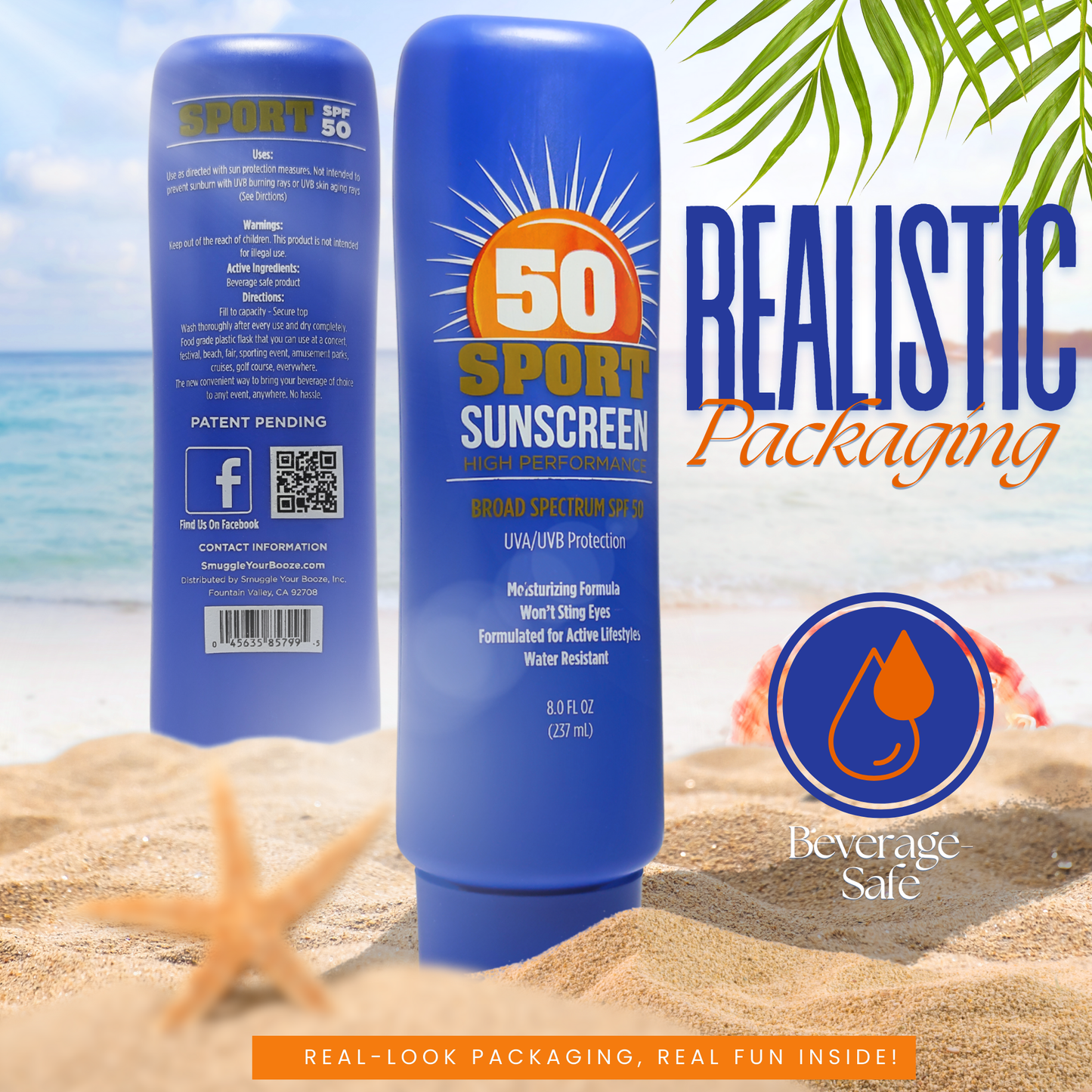 Smuggle Your Booze SPF 50 Sunscreen Flask