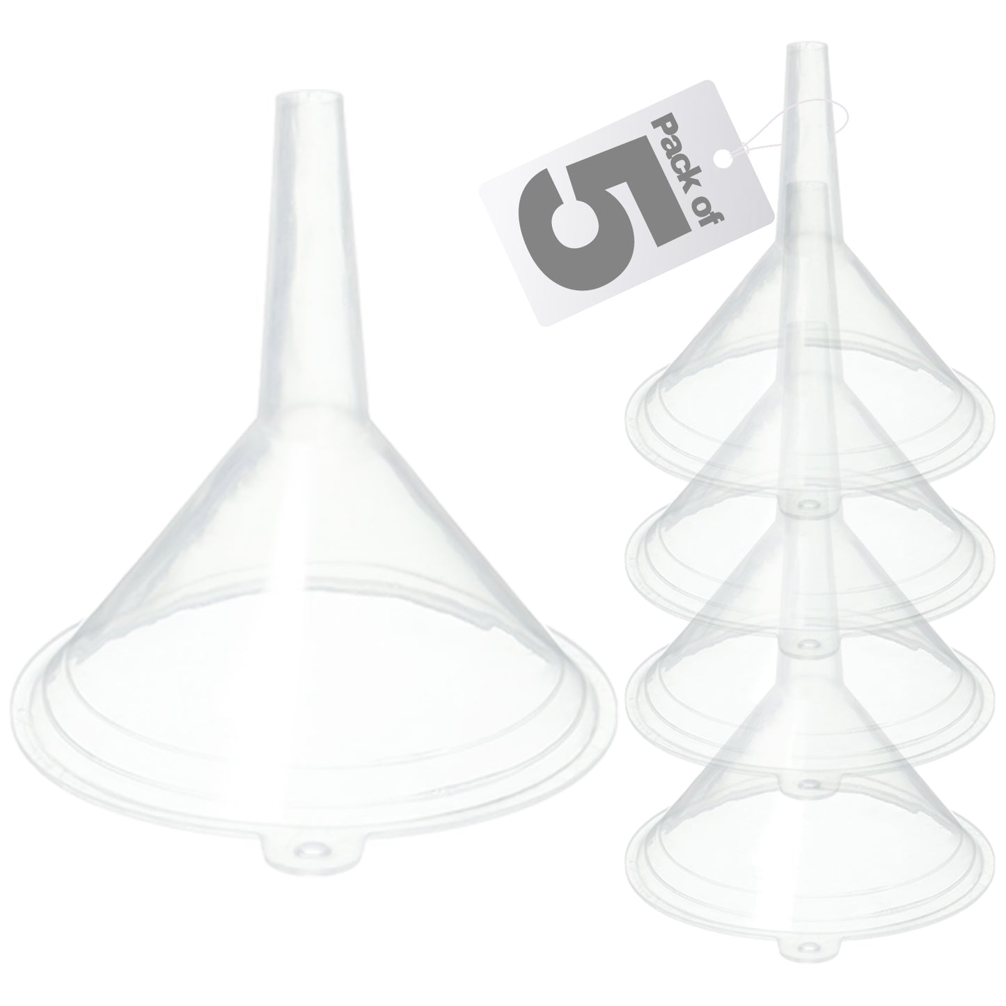 5-pack Plastic White Funnel